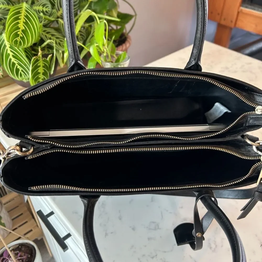 Zara Zipper City Laptop Bag Gold Hardware